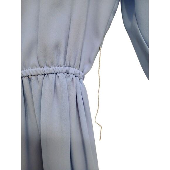 Vintage 60s Baby Blue Elegant Dress Sz 4P Church Lady Minimalist Modest Theatre - Picture 15 of 15
